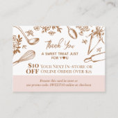 Baking Utensils Thank You Promo Code Bakery Logo 割引カード (正面)