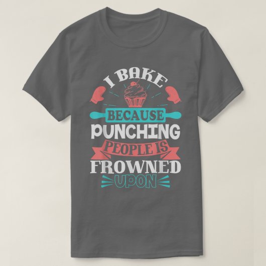 BakingFunnyおもしろい料理 Tシャツ (デザイン正面)