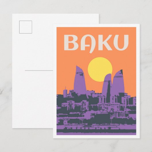 Baku Azerbaijan Art vintage Travel ポストカード (正面/裏面)