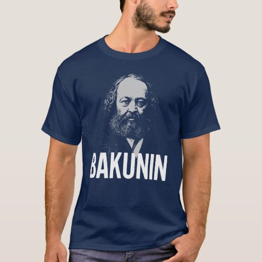 Bakunin Portrait Bold Typography Tシャツ (正面)