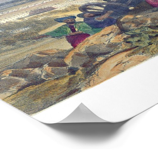 Bala Hissarとイギリスの缶とカブールの街 ポスター (角)