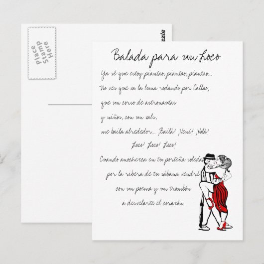 Balada para un loco Tango Lyrics ポストカード (正面/裏面)