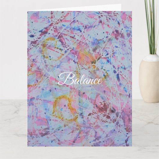 ​"Balance" Abstract Watercolor & Wax Resistance カード (正面)