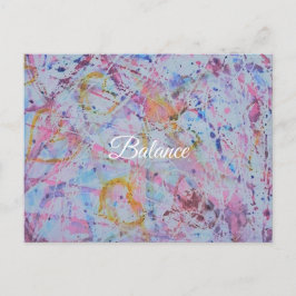 "Balance" Abstract Watercolor & Wax Resistance シーズンポストカード