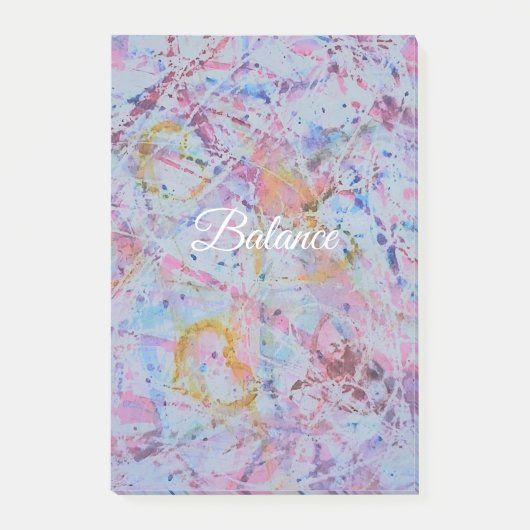 ​"Balance" Abstract Watercolor & Wax Resistance ポストイット (正面)