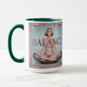Balance Affirmation Geometric Meditation Mug マグカップ (左)