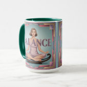 Balance Affirmation Geometric Meditation Mug マグカップ (正面左)
