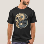 Balance and Harmony Yin Yang Symbol with Waves Tシャツ (正面)
