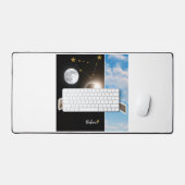 Balance Astrology Eclipse and Moon Surreal Poster デスクマット (キーボード&マウス)