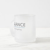 Balance Over Everything – Minimal White Typography フロストグラスマグカップ (正面左)