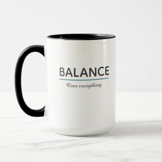 Balance Over Everything – Minimal White Typography マグカップ (左)