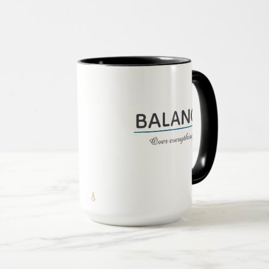 Balance Over Everything – Minimal White Typography マグカップ (正面右)