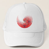 Balance | Red Fractal Spiral | Abstract Design Hat キャップ (正面)