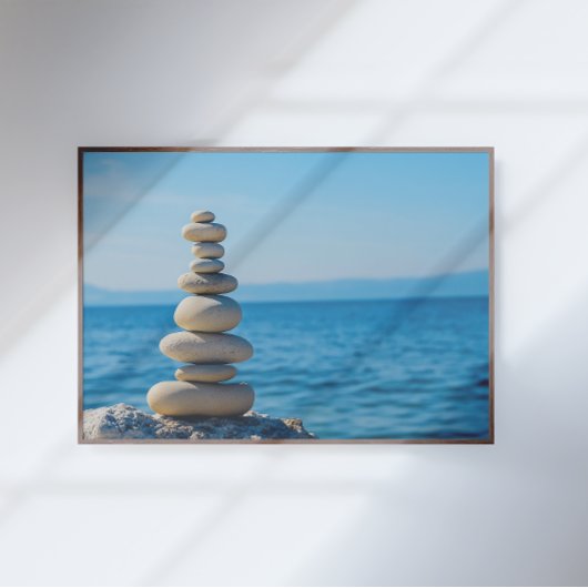 Balance Stones Zen Minimalist Wall Art ポスター