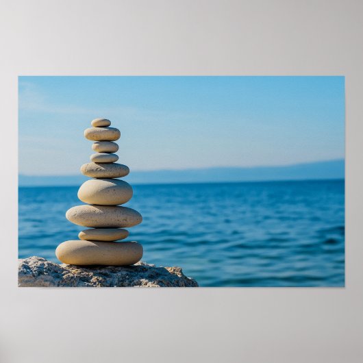 Balance Stones Zen Minimalist Wall Art ポスター (正面)