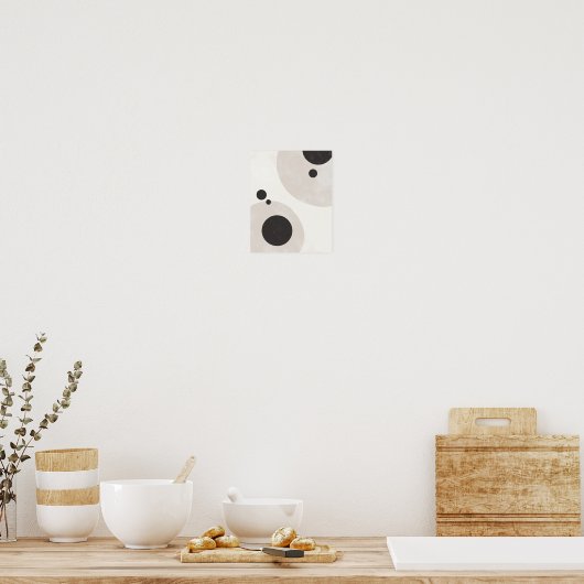 Balanced Circles – Neutral Abstract Wall Art ポスター (キッチン)