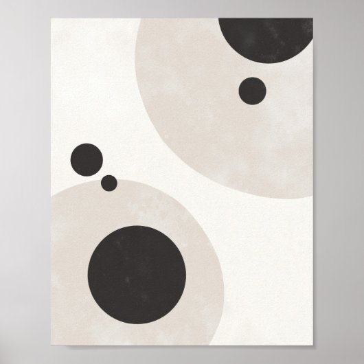 Balanced Circles – Neutral Abstract Wall Art ポスター (正面)