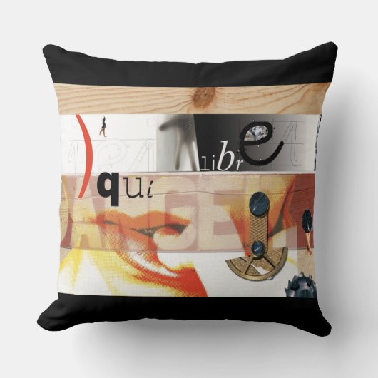 Balancerance Dadaistデジタルコラージュ – 枕 (正面)