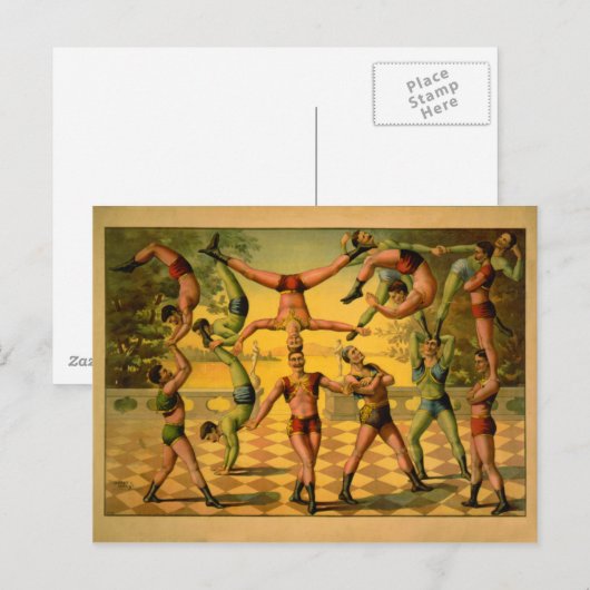 Balancing Acrobats Circusポスター ポストカード (正面/裏面)