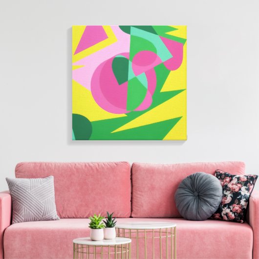 Balancing Act Yellow Background Canvas Print キャンバスプリント (インサイチュ (リビング))