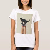 Balancing Cat on Striped Socks, Cat Lovers Tシャツ (正面)
