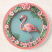 Balancing Flamingo Round Sandstone コースター (正面)