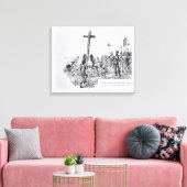 Balboa海岸で十字架を設定 キャンバスプリント (インサイチュ (リビング))