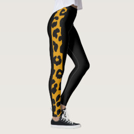 Balck And Gold Leopard Safari Pattern レギンス