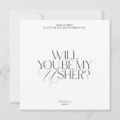 Balck & White Modern Classic Usher Proposal Card 招待状 (正面)