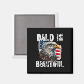 Baldはおもしろい美しいイーグル7月4日Usa Patr マグネット (正面/裏面)