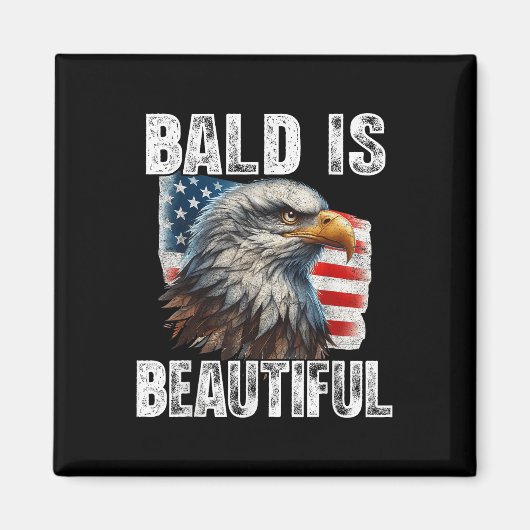 Baldはおもしろい美しいイーグル7月4日Usa Patr マグネット (正面)