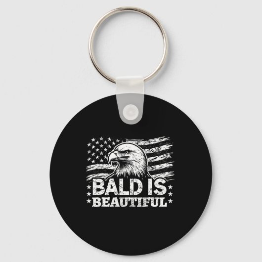 Baldは美しい – 7月4日の独立記念日B キーホルダー (正面)