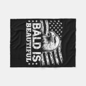 Baldは美しい – 7月4日の独立記念日B フリースブランケット (正面(横))