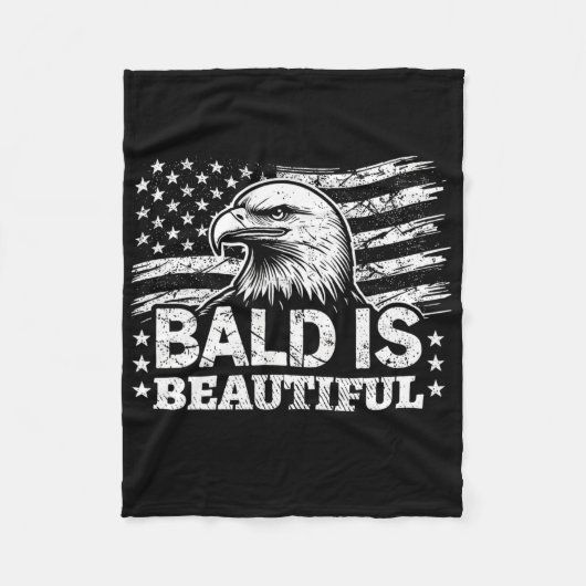 Baldは美しい – 7月4日の独立記念日B フリースブランケット (正面)