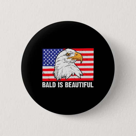 Baldは7月の独立記念日の4番目の美しいBal 缶バッジ (正面)