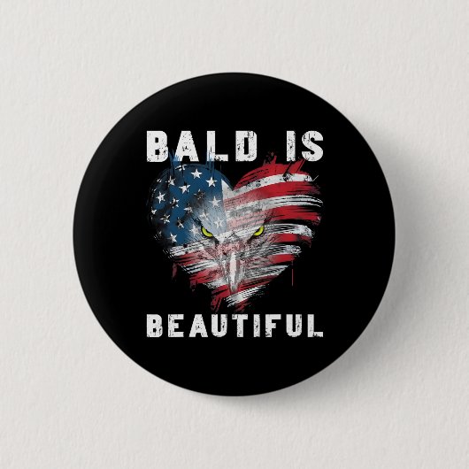 Baldは7月の独立記念日の4番目の美しいBal 缶バッジ (正面)