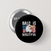 Baldは7月の独立記念日の4番目の美しいBal 缶バッジ (正面&裏面)
