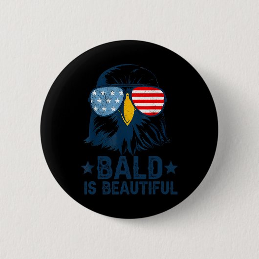 Baldは7月の独立記念日の4番目の美しいBal 缶バッジ (正面)