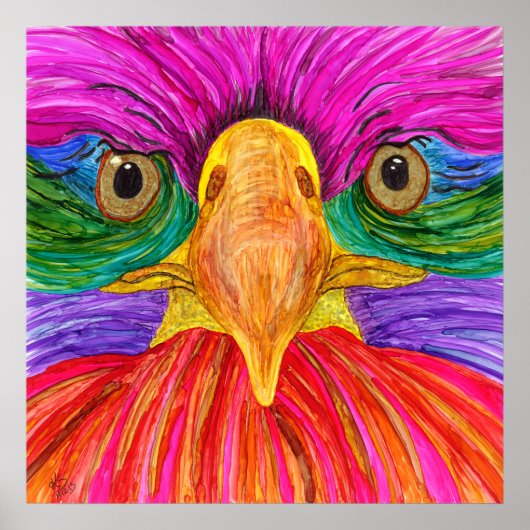 Bald カラフル Eagleポスター24x24" ポスター (正面)