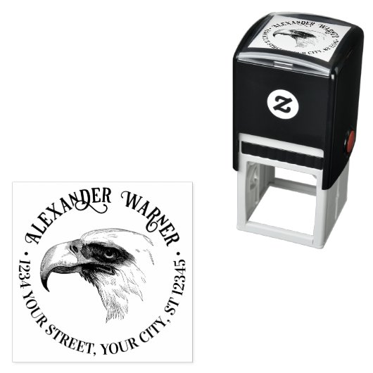 Bald 威厳のある Eagle頭部名差出人住所#2 セルフインキングスタンプ (インサイチュ)