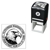 Bald 威厳のある Eagle Head #5ネーム差出人住所 セルフインキングスタンプ (インサイチュ)