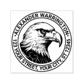 Bald 威厳のある Eagle Head #5ネーム差出人住所 セルフインキングスタンプ (デザイン)