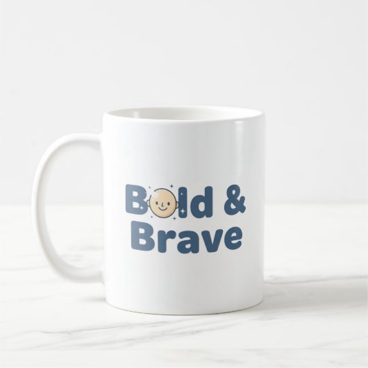 Bald & Brave Mug – Funny Positive Design コーヒーマグカップ (左)