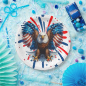 Bald Eagleと鮮やかStars and Stripesプレート ペーパープレート (パーティー)