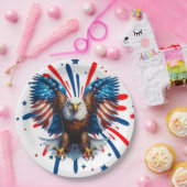 Bald Eagleと鮮やかStars and Stripesプレート ペーパープレート (パーティー)