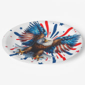 Bald Eagleと鮮やかStars and Stripesプレート ペーパープレート (アングル)