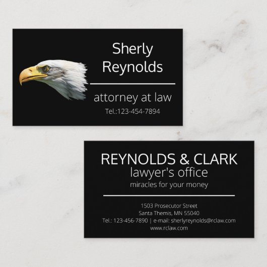 Bald Eagleのカスタマイズユニーク可能 名刺 (正面/裏面)