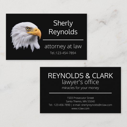Bald Eagleの美しいカスタマイズ 名刺 (正面/裏面)