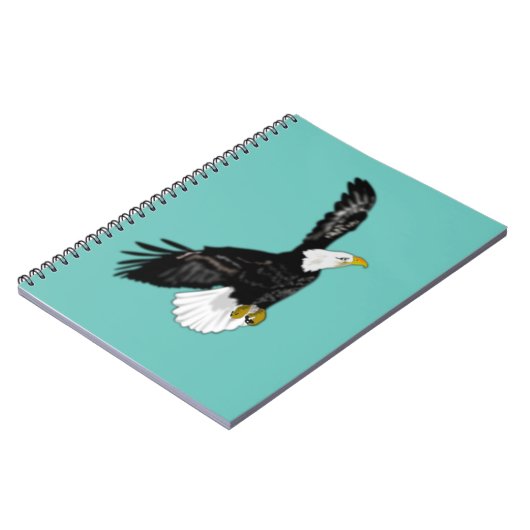 Bald Eagleノートブ飛んでいるック – お客様のカラー – 文字 ノートブック (左側)