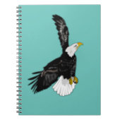 Bald Eagleノートブ飛んでいるック – お客様のカラー – 文字 ノートブック (正面)